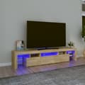 Miniatyrbild 1 av 2: Tv-bänk med LED-belysning sonoma ek 200x36,5x40 cm