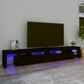 Miniatyrbild 1 av 2: Tv-bänk med LED-belysning svart 260x36,5x40 cm