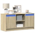 Miniatyrbild 1 av 2: Tv-bänk med LEDs sonoma-ek 100x34x50 cm konstruerat trä