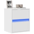 Miniatyrbild 1 av 2: Väggmonterad tv-bänk LEDs vit 41x31x45 cm