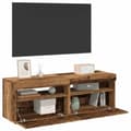 Miniatyrbild 1 av 2: TV-bänk med LED-belysning 2 st åldrat trä konstruerat trä