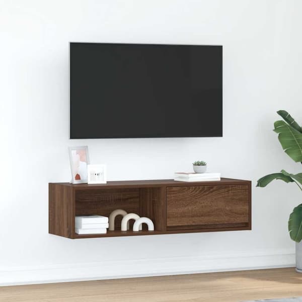 TV-bänk brun ek 100x31x25,5 cm konstruerat trä