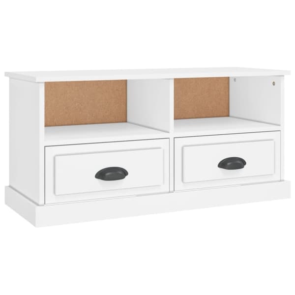 Tv-bänk vit 93x35,5x45 cm konstruerat trä