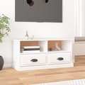 Miniatyrbild 1 av 2: Tv-bänk vit 93x35,5x45 cm konstruerat trä