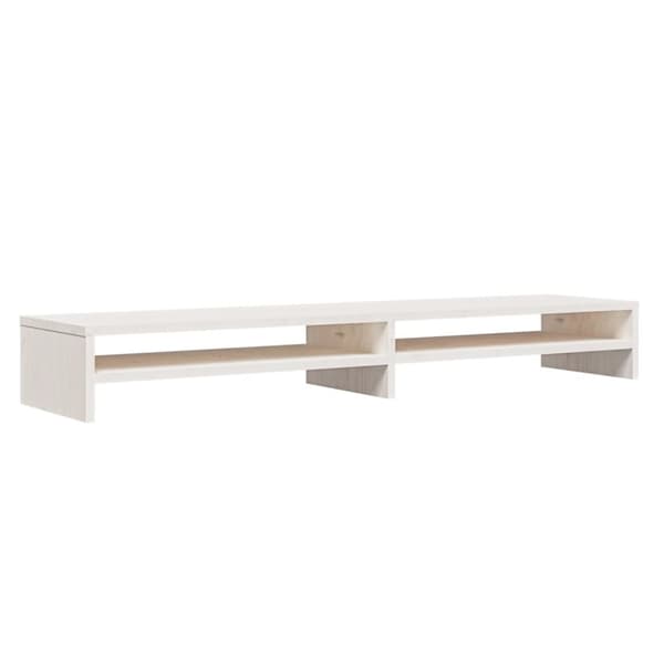 Skärmställ vit 100x24x13 cm massiv furu