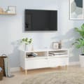 Miniatyrbild 1 av 2: Tv-bänk vit högglans 100x34,5x44,5 cm konstruerat trä