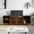 Miniatyrbild 1 av 2: Tv-bänk rökfärgad ek 160x35x55 cm konstruerat trä