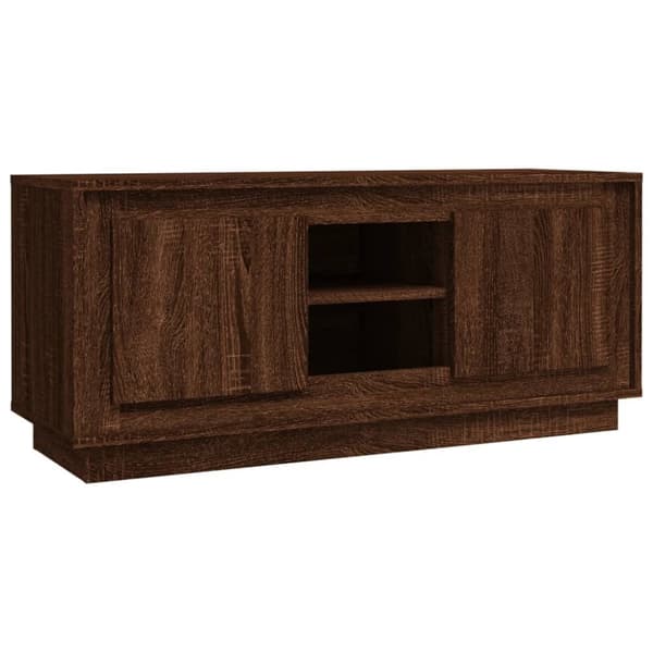Tv-bänk brun ek 102x35x45 cm konstruerat trä