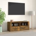 Miniatyrbild 1 av 2: Tv-bänk rökfärgad ek 100x35x40 cm konstruerat trä