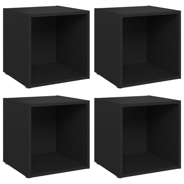 TV-bänk 4 st svart 37x35x37 cm konstruerat trä
