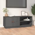 Miniatyrbild 1 av 2: Tv-bänk grå 105x34x40 cm massiv furu