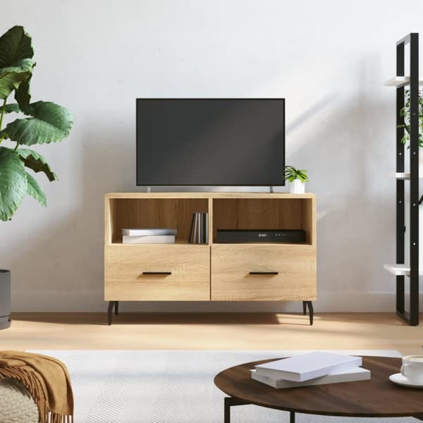 Tv-bänk sonoma ek 80x36x50 cm konstruerat trä