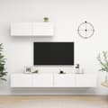 Miniatyrbild 1 av 2: TV-skåp 3 delar vit konstruerat trä