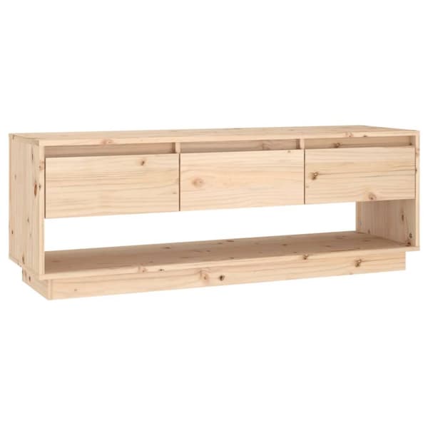 Tv-bänk 110,5x34x40 cm massiv furu