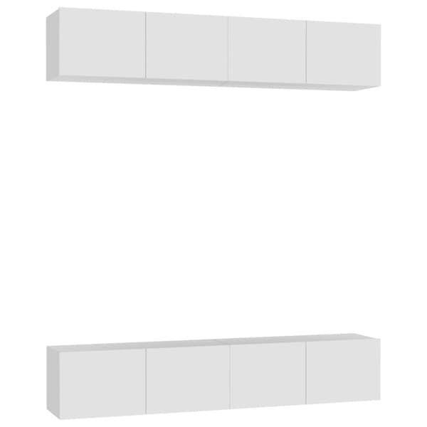 Tv-skåp 4 st vit 80x30x30 cm konstruerat trä