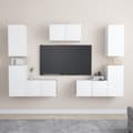 Miniatyrbild 1 av 2: TV-skåp 7 delar vit konstruerat trä