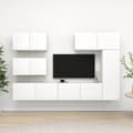 Miniatyrbild 1 av 2: Tv-skåp 6 delar vit konstruerat trä