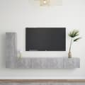 Miniatyrbild 1 av 2: Tv-skåp 3 delar betonggrå konstruerat trä