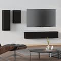 Miniatyrbild 1 av 2: TV-skåp 4 delar svart konstruerat trä