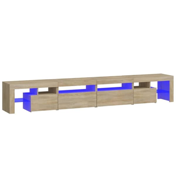 Tv-bänk med LED-belysning sonoma ek 260x36,5x40 cm