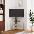 Miniatyrbild 1 av 2: Tv-bänk hörn för 32-70 tum svart och silver