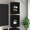 Miniatyrbild 1 av 2: Väggmonterad tv-bänk LED 2 st svart 40x30x60,5 cm