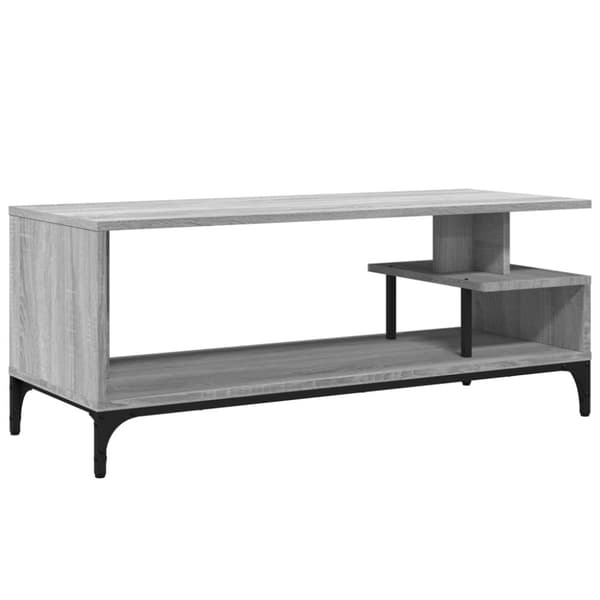 Tv-bänk grå sonoma 102x40x41 cm trä pulverlackerat stål