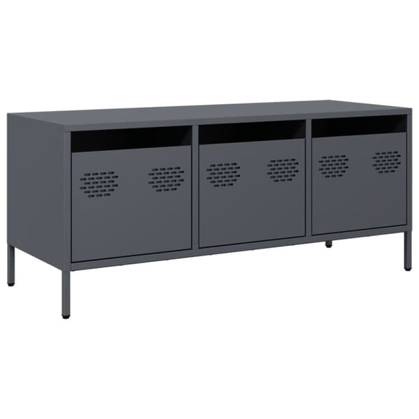 Tv-bänk antracit 101,5x39x43,5 cm kallvalsat stål