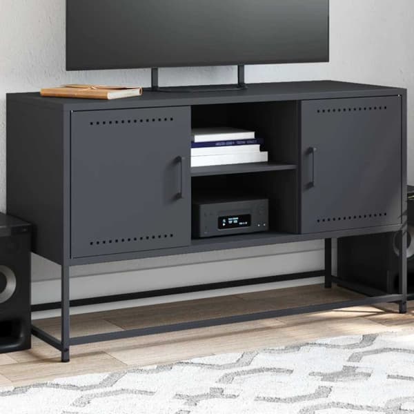 TV-skåp antracit 100,5x39x60,5 cm stål
