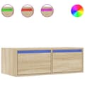 Miniatyrbild 2 av 2: Tv-bänk med LED-belysning sonoma ek 75x35,5x25 cm