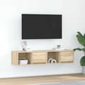 Miniatyrbild 1 av 2: TV-bänkar 2 st Sonoma ek 60x31x25,5 cm konstruerat trä