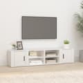 Miniatyrbild 1 av 2: Tv-bänk 2 st vit 80x31,5x36 cm konstruerat trä