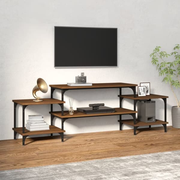 Tv-bänk brun ek 157x35x52 cm konstruerat trä