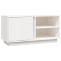Miniatyrbild 2 av 2: Tv-bänk vit 80x35x40,5 cm massiv furu