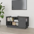 Miniatyrbild 1 av 2: Tv-bänk grå 80x35x40,5 cm massiv furu