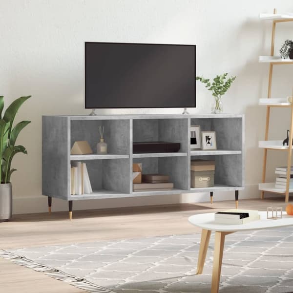 Tv-bänk betonggrå 103,5x30x50 cm konstruerat trä