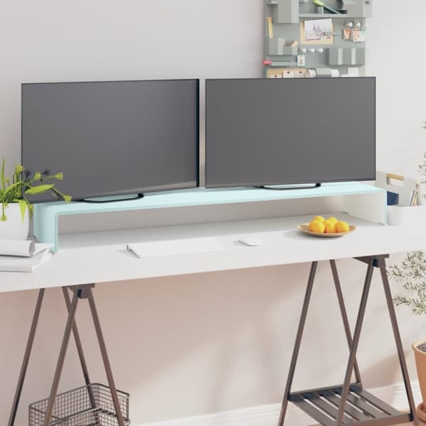 Tv/monitor-ställ glas grön 120x30x13 cm