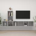Miniatyrbild 1 av 2: TV-skåp 3 delar betonggrå konstruerat trä