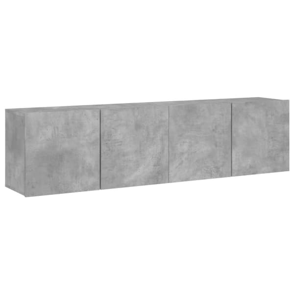 Väggmonterad tv-bänk 2 st betonggrå 80x30x41 cm
