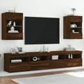 Miniatyrbild 1 av 2: Väggmonterad tv-bänk LED 2 st brun ek 40x30x60,5 cm