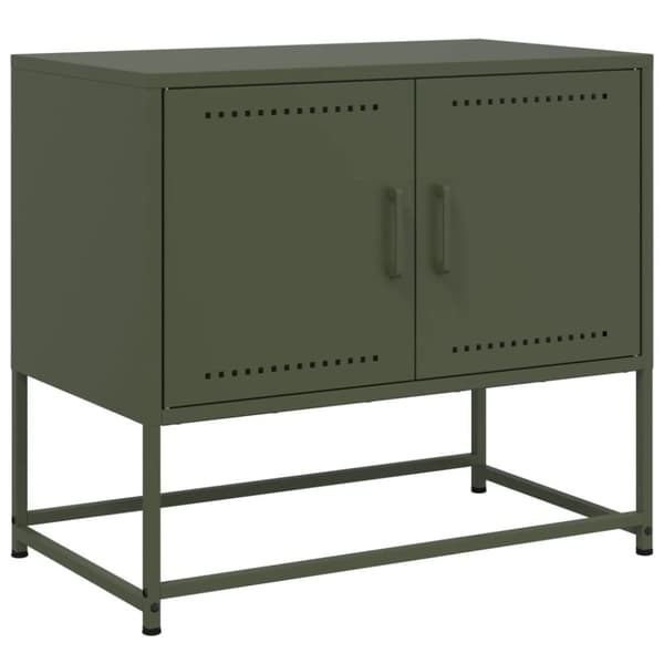 TV-skåp olivgrön 68,5x39x60,5 cm stål