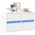Miniatyrbild 1 av 2: Väggmonterad tv-bänk LEDs vit 80x31x45 cm