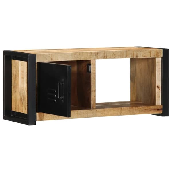 Tv-bänk 80x30x35 cm massivt grovt mangoträ