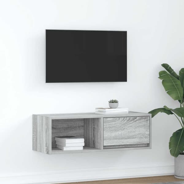 TV-bänk grå sonoma 80x31x25,5 cm konstruerat trä