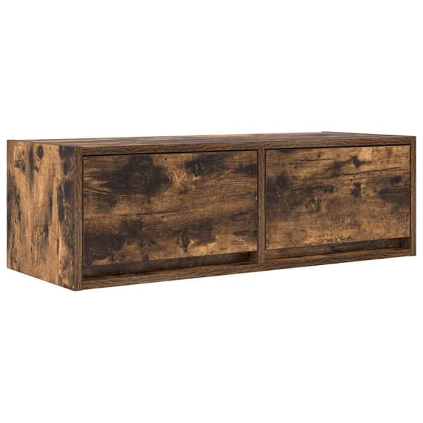 TV-bänk rökt ek 80x31x25,5 cm konstruerat trä