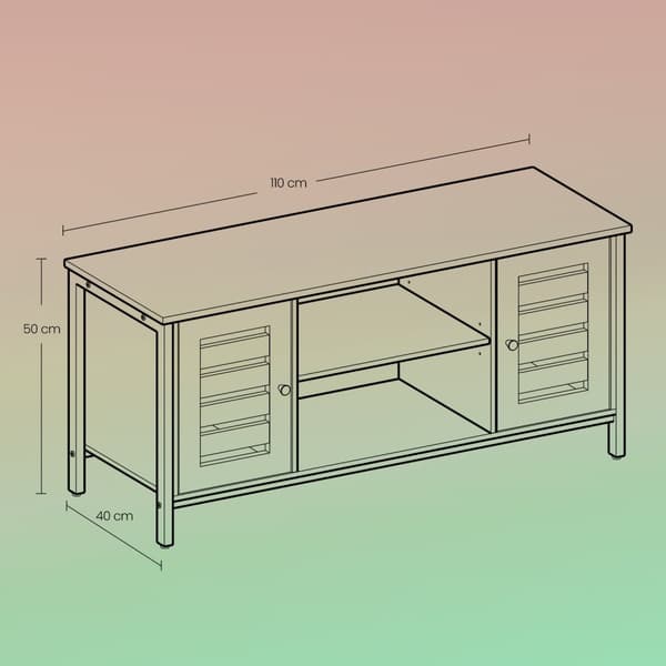 Tv-kommode-2 skabe-2 hylder