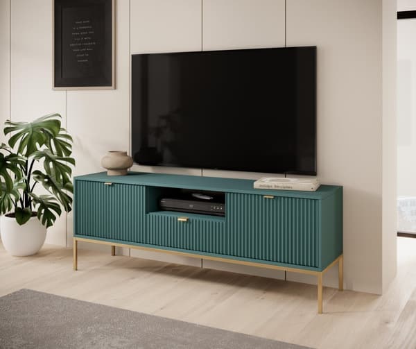 FURNLUX TV-BÄNK AVON GRÖN & GULD 154CM