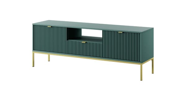 FURNLUX TV-BÄNK AVON GRÖN & GULD 154CM