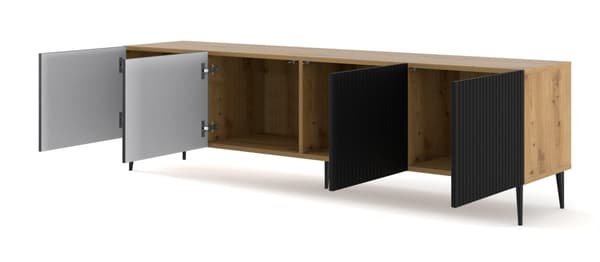 FURNLUX TV-BÄNK RAVENNA B BEIGE & SVART 200CM