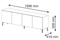 Miniatyrbillede 3 af 4: FURNLUX TV-BORD RAVENNA B BEIGE & SORT & GULD 200CM